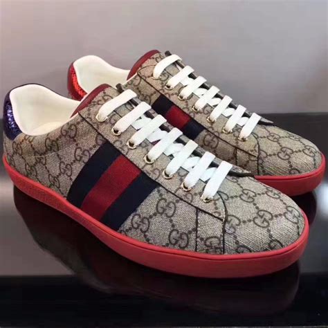 gucci ace sneakers red and blue|gucci ace gg suede sneakers.